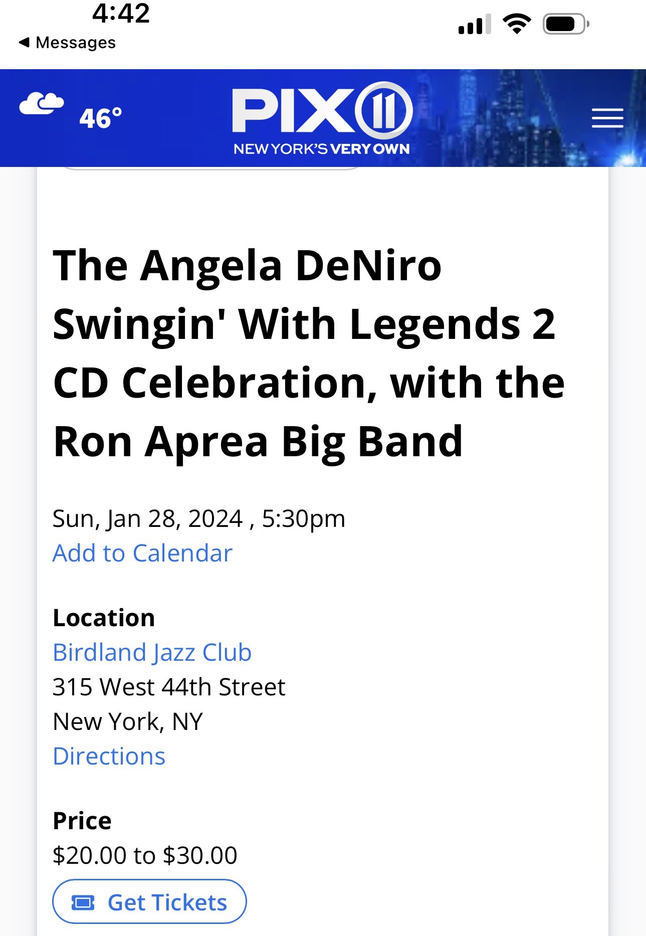Ron Aprea on X: "Thank you PIX 11 🙏 #birdland #jazz #vocalist #NYC  #bigband #vocaljazz #jazzvocalist https://t.co/IQmP0BTJUS" / X