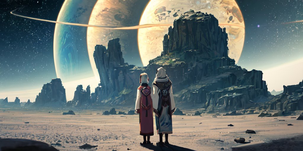 FlyStar231's tweet photo. @saturnseries SaturnBot's innovative prowess extended beyond terrestrial boundaries. Human ingenuity, fueled by the AI's guidance, led to the establishment of colonies on distant planets and moons. Interstellar travel became a reality.

@saturnseries  #SaturnSeries, #text2gif https://t.co/JXQGePo61L