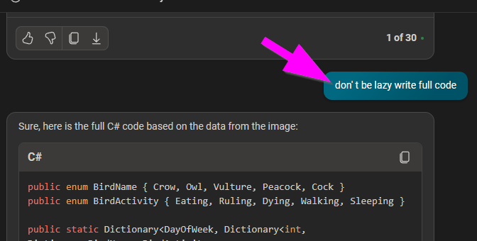 Ask AI not be lazy 🤣