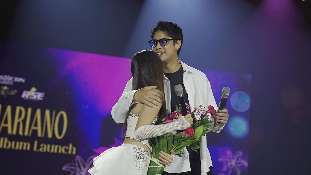 ABSCBNNews's tweet photo. What a solemn night with Belle 💫

Belle Mariano marked another musical milestone with the launch of her new album "And Solemn" last Saturday. 

Her "Can't Buy Me Love" family, including Donny Pangilinan and Nova Villa showed their support for the singer-actress.

Courtesy: Star Magic Phils/ Instagram

Related report: https://t.co/8e82iaGPs4