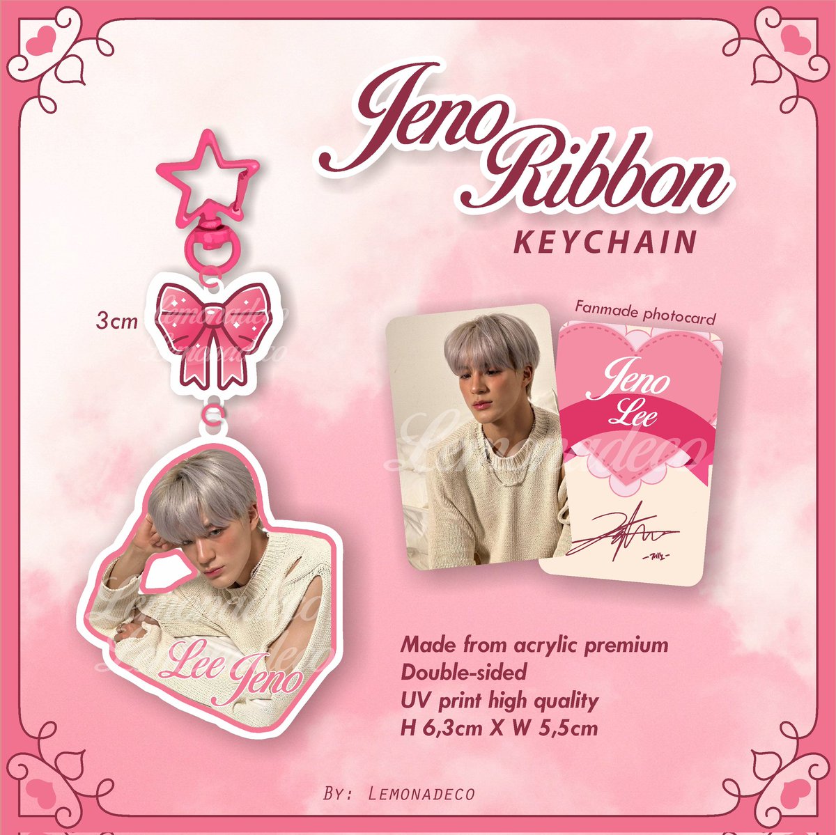 Lemona_deco's tweet photo. Hi moots💚 Help rt are very appreciated

📌OPEN PRE-ORDER KEYCHAIN JENO EDITION
🗓️28 Jan s/d 15 Feb 2024

KEYCHAIN JENO OCEAN 🌊43.000
KEYCHAIN JENO RIBBON 🎀 42.000
DP: 💸30.000

🖇️https://t.co/q8mtPrSXO8

t. PO, cahol, ls deco, nct, wts, wtb, nct dream, yoghurt shake https://t.co/UoPaq90Mgo