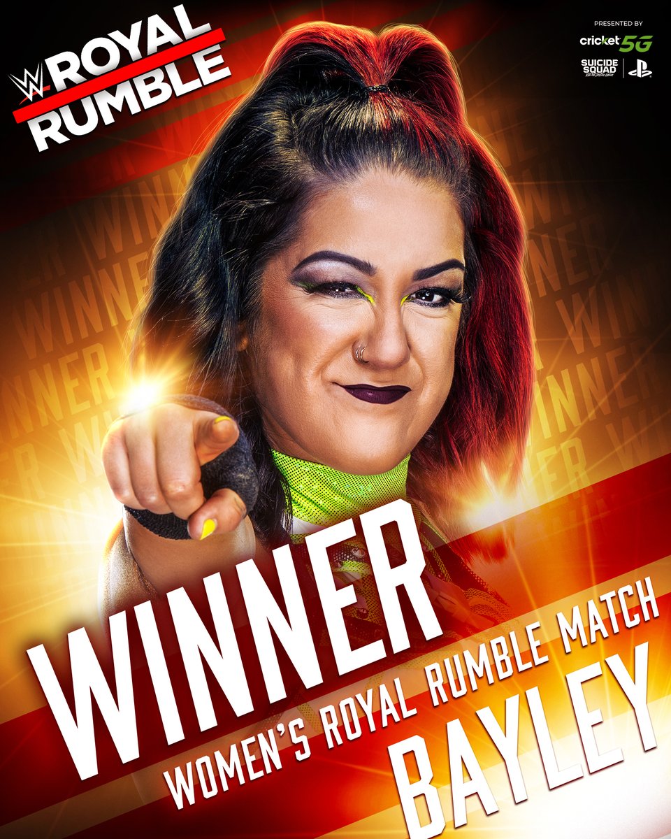 BAYLEYMANIA is upon us! @itsBayleyWWE just won the 2024 Women's #RoyalRumble Match!