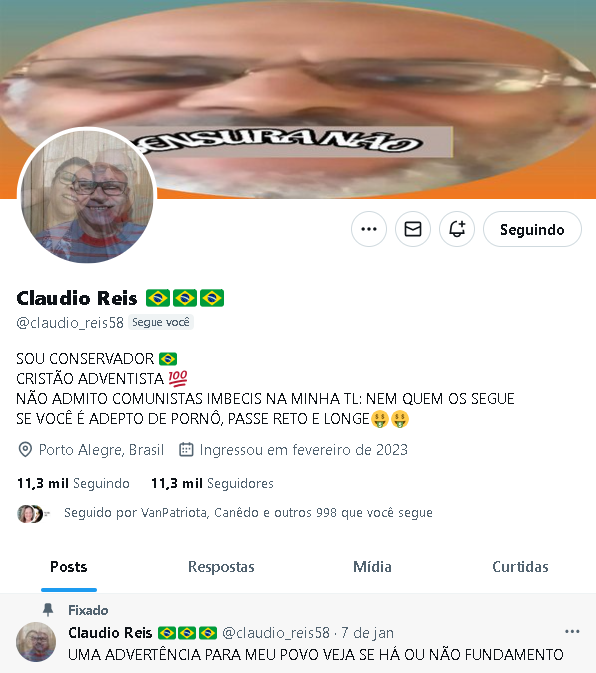 💎💎Indico meu amigo @claudio_reis58, que está sempre ajudando os amigos, bora seguir? 
11,326 #seguidores meta 12K #SEGDIRS 
Vamos nos unir? 🇧🇷🙏👍