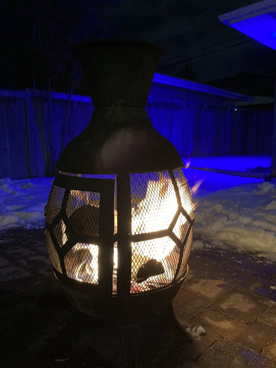 Great weather in Calgary and time for a winter fire in the back yard! #saturdaynight #hangingout