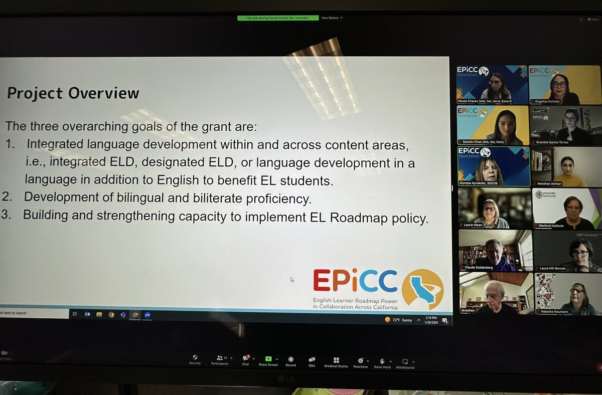 SBCSS_MultiEd's tweet photo. Friday afternoon, we had our first #EPiCC Advisory Council Committee meeting. Incredibly honored and grateful for the members of the Advisory Council who will provide Zone leads with valuable guidance in implementation of #EWIG/#ELAP grant. #CDE #ELRISE #CABE #ELROADMAP #SBCSS https://t.co/x69x9Mao0s