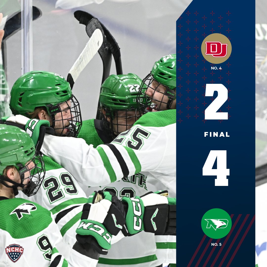 TheNCHC's tweet photo. UND sweeps its rival! 🧹

#NCHChockey // #UNDproud https://t.co/0ONZGMaYTC