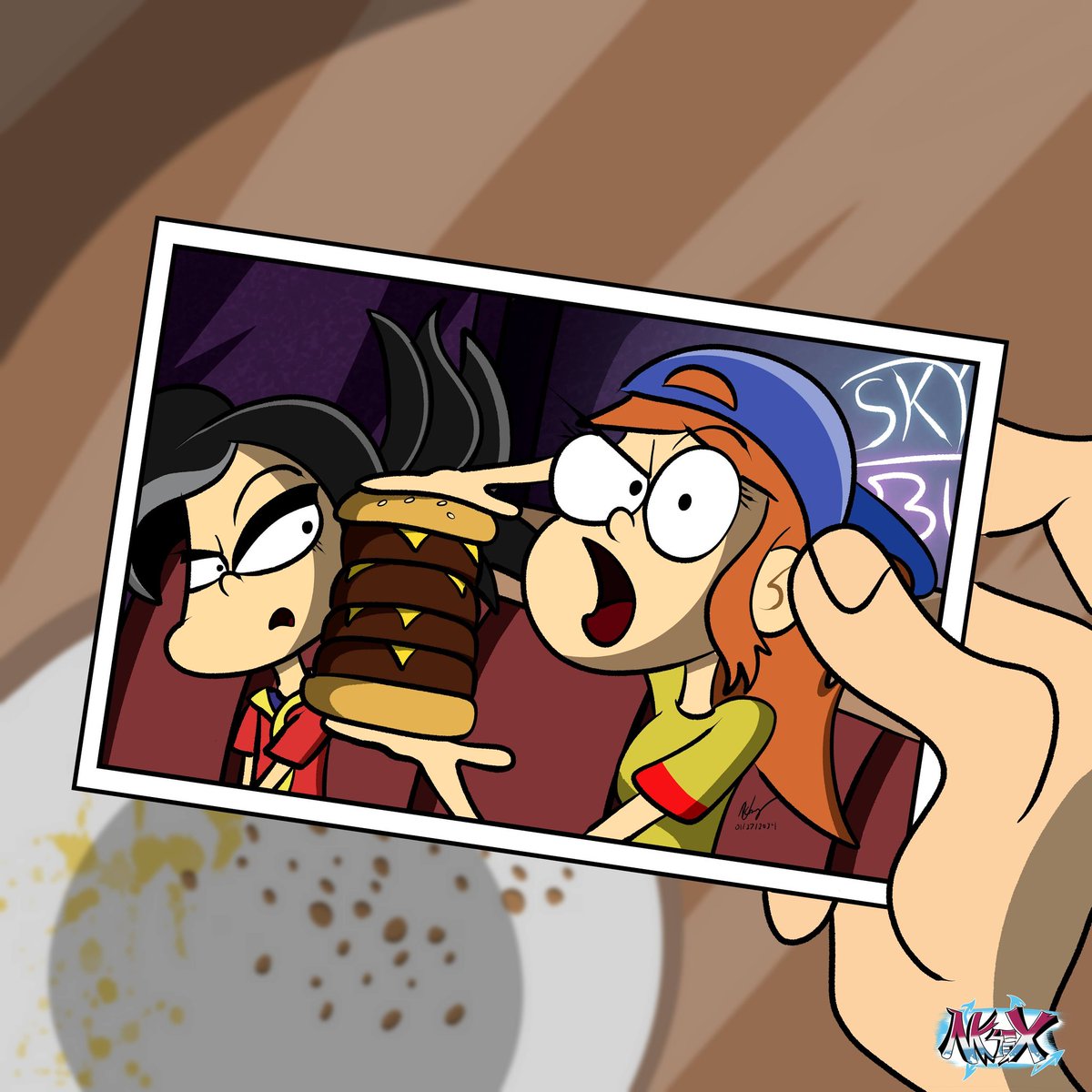 Kenny_G45x's tweet photo. Riley just can't resist the Skyscraper Quadruple Burger from Sky Burger.
#mk45x #RileyTanner #MakoNakamura #WeAreInnocentCartoon https://t.co/XZ6xKacszA