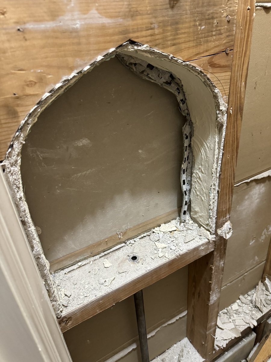 Found this old wall niche that was covered by drywall years ago. What should I repurpose it for? #diy #thisoldhouse
