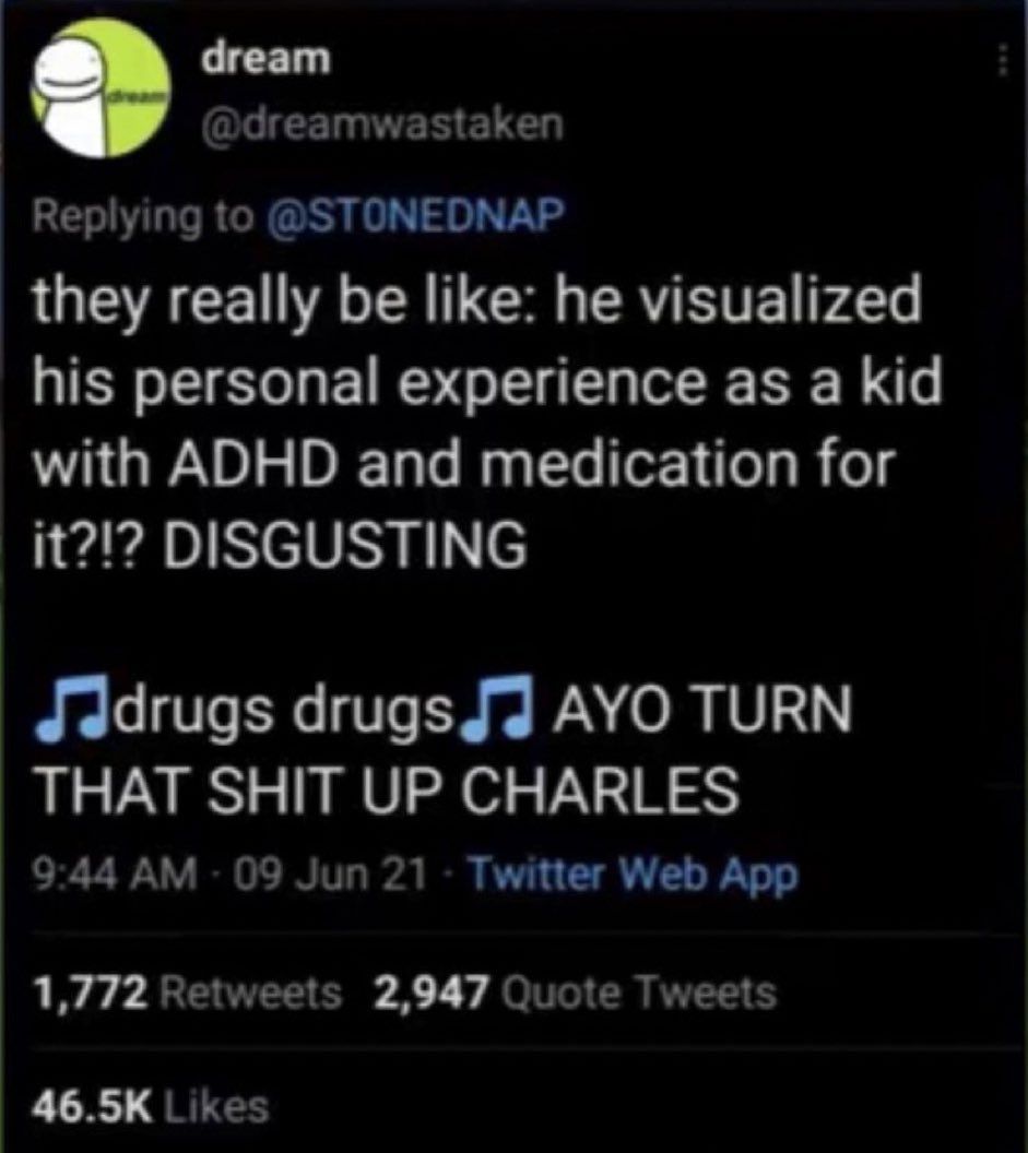 raccood187's tweet photo. @Alex_WasF0und4 @mostlikelyranbo i do not care. it is dream. a youtuber. and i dont care about a shitty youtuber’s well being. https://t.co/xEBN9HaKsU