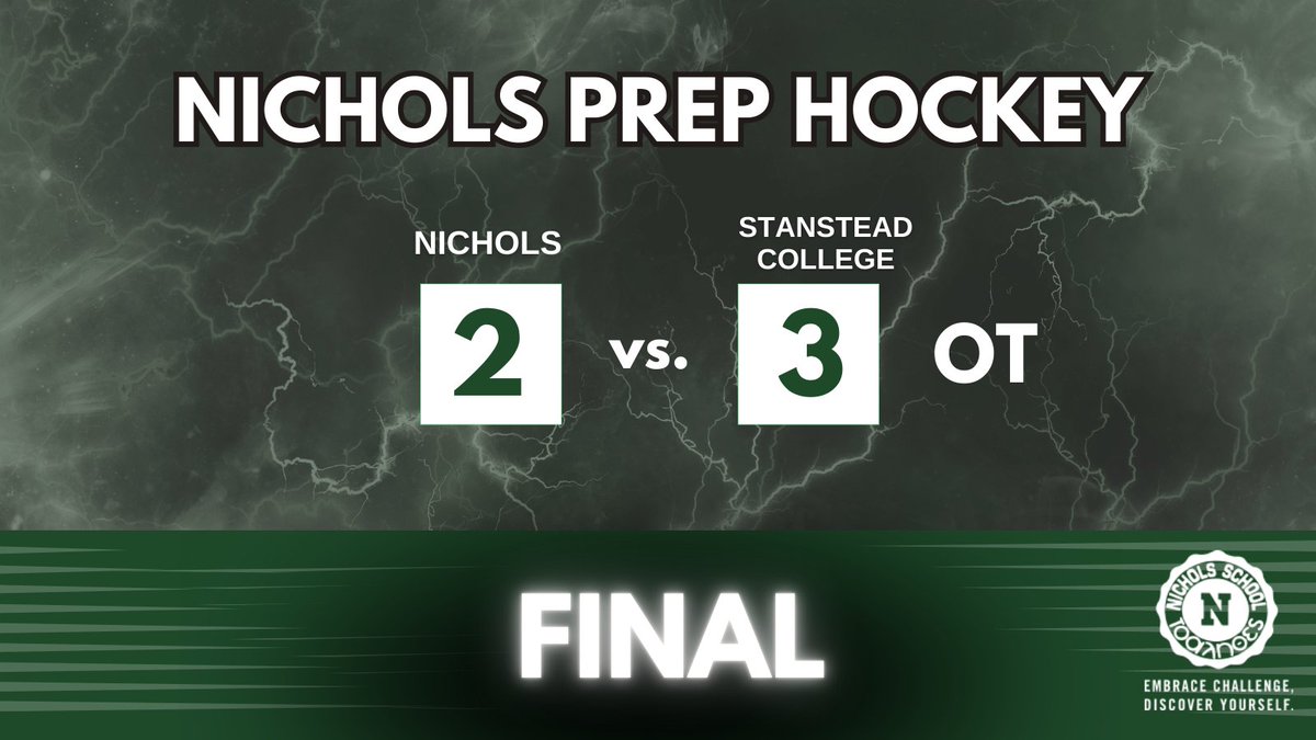 NicholsHockey's tweet image. Nail biter loss to Stanstead College in OT. Goals by Barry and Bamrick. #CultureWins #ProcessWins #ItTakesWhatItTakes #Vitua