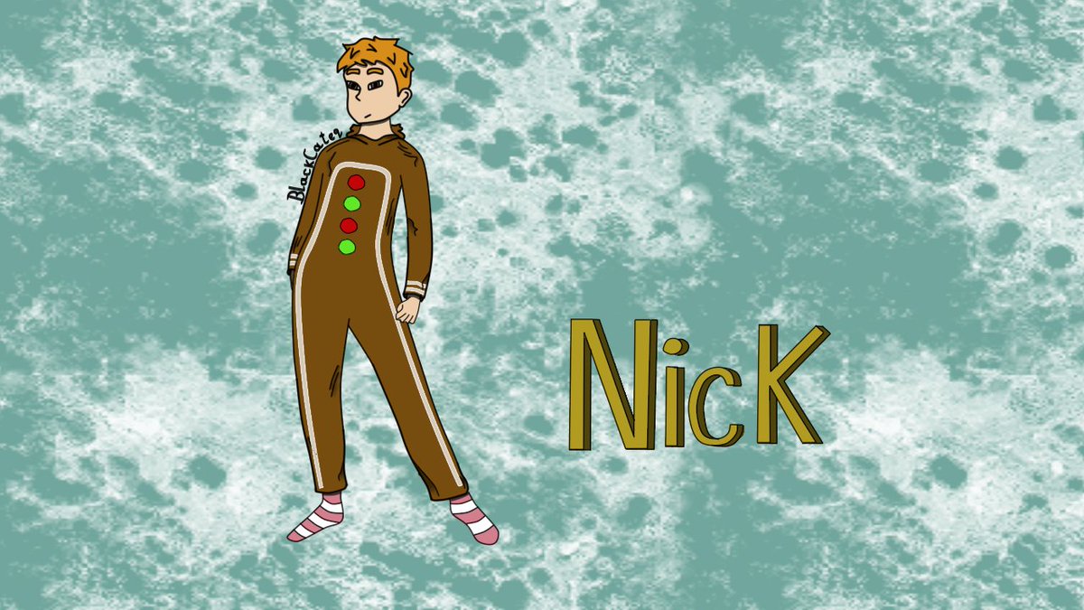 BlackCateq's tweet photo. as I promised to @LittleSun_flowe - - did Nick art (finally) at the same time doing a skin concept for him in a gingerbread onesie. (edited)

#lastyearthegame #lastyearafterdark #lastyearnick #LastYearGame @LastYearGame https://t.co/K7G9uVH3zu