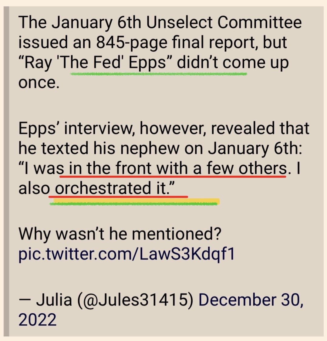 USMC_Reina's tweet image. LOOK AT THE TIME OF TRUMP’S TWEET 

LOOK AT THE TIMELINE

#ThinkLogically 

#WhoIsRayEpps #Jan6 #BadActor 
— Self Admittance via text  “I was in front with a few others. I also orchestrated it”
— On video directing people 
— Protected by the Feds

My question:
Do we have Federal…