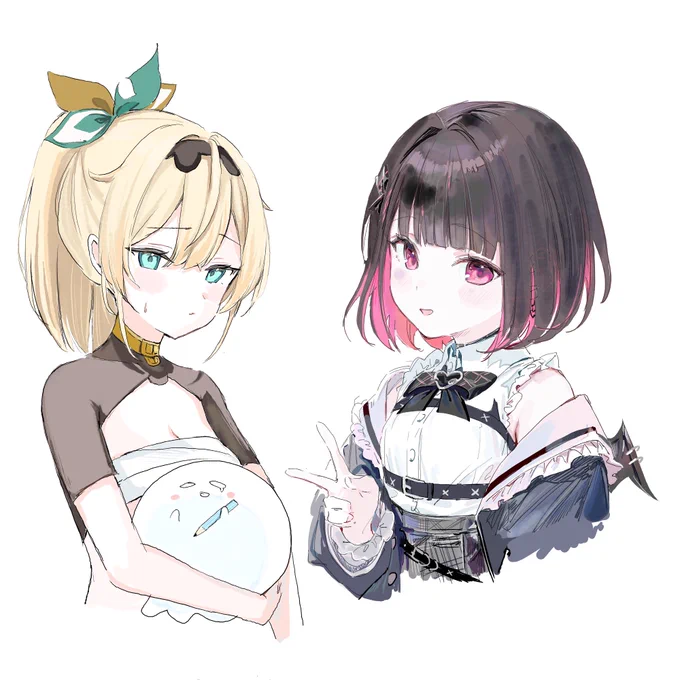 おはよ〜朝までうみぼうずせんせと絵チャしてた!←りこたん作 うみぼうず作→ 