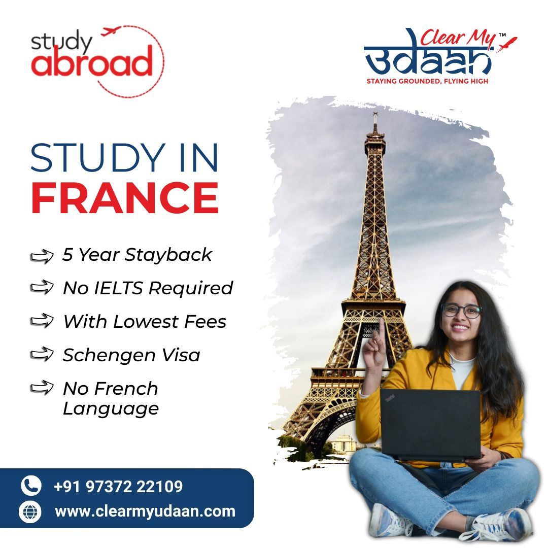 🇫🇷✈️Study in France! 🎓

☑️ 5-Year Stayback
☑️ No IELTS Required
☑️ Lowest Fees
☑️ Schengen Visa
☑️ No French Language Barrier

.
#clearmyudaan #studyabroad #studyinfrance🇫🇷 #studyinfrancewithoutielts #studyinfrance2024 #studyinfrance #EducationAbroad #FrenchAdventure #france🇫🇷