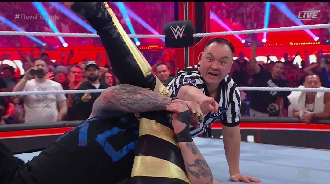 Still_Working__'s tweet photo. This was a unique disqualification #luganPaul won  #RoyalRumble #RoyalRumble2024 https://t.co/Blh3cEyV1l