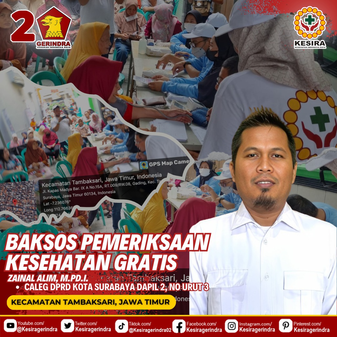 kesiragerindra's tweet photo. BAKSOS PEMERIKSAAN KESEHATAN GRATIS JAWA TIMUR 

Prabowo Gibran, Sehatkan Indonesia Raya!

#prabowo #prabowosubianto #prabowopresiden2024 #kesira #kesiragerindra #gerindrakesira #kesehatanindonesiaraya #kesiraindonesia #kesirapeduliindonesia  #JawaTimur #ZainalAlim #DPRD https://t.co/L4nqAFhUoA
