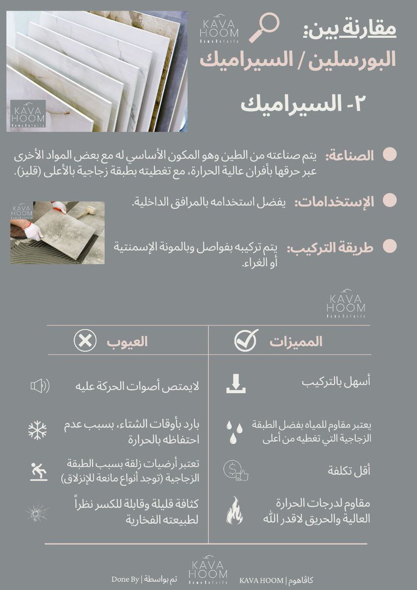 مقارنة بين البورسلين والسيراميك 
#تشطيبات