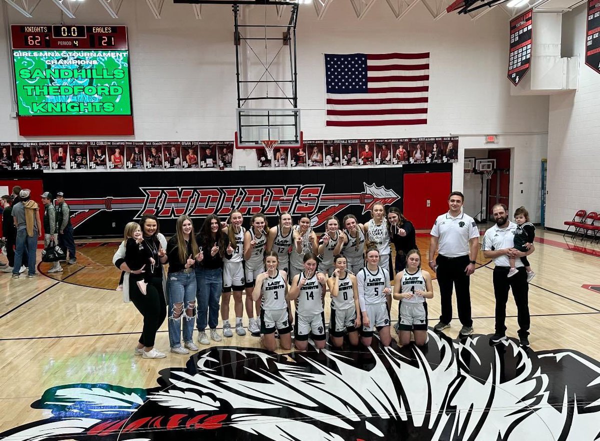 DOUBLE CHAMPS! The Lady Knights are also our 2024 MNAC basketball champions!! They had a 62-21 victory over Brady. Way to go ladies!! What a wonderful birthday gift for Coach Anderson! Great job team!