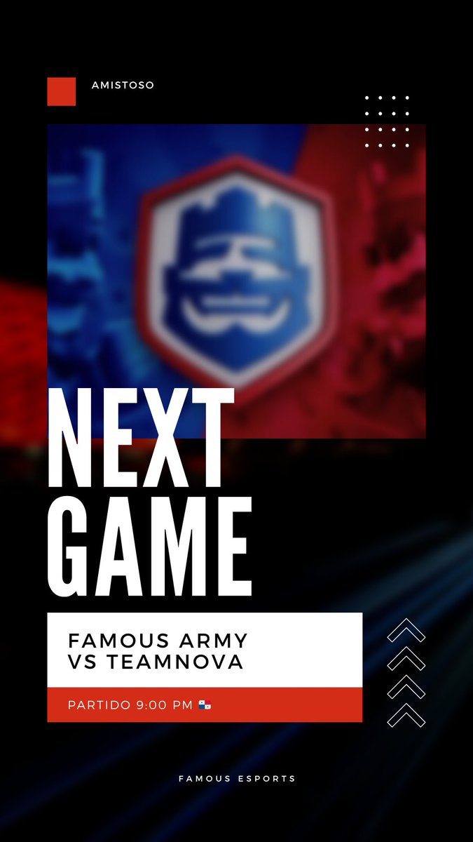 Tenemos Partido Para Mañana ⚔️

Mañana Debuta La Army En Su Primer Amistoso Pactado Con el Equipo <a href="/TeamNovaLat/">Team Nova</a> 

Vamos A Por la Victoria Famous Army 🦅💙🤍