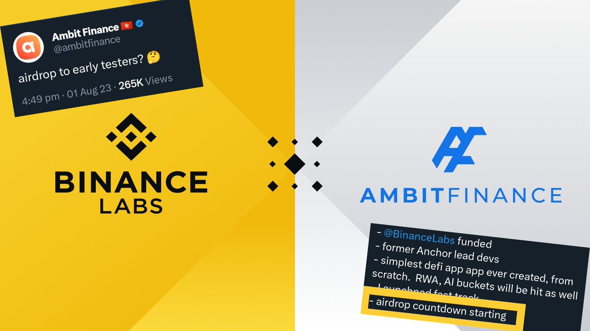 A free airdrop to farm this Sunday ?

<a href="/ambitfinance/">ambitfinance</a> currently in testnet, should announce its mainnet very soon. There's still time to get involved and claim the Earl Birds OAT!

🆓 Cost : Free
🪂 Airdrop : Confirmed
💰 Backed Binance Labs

1/8