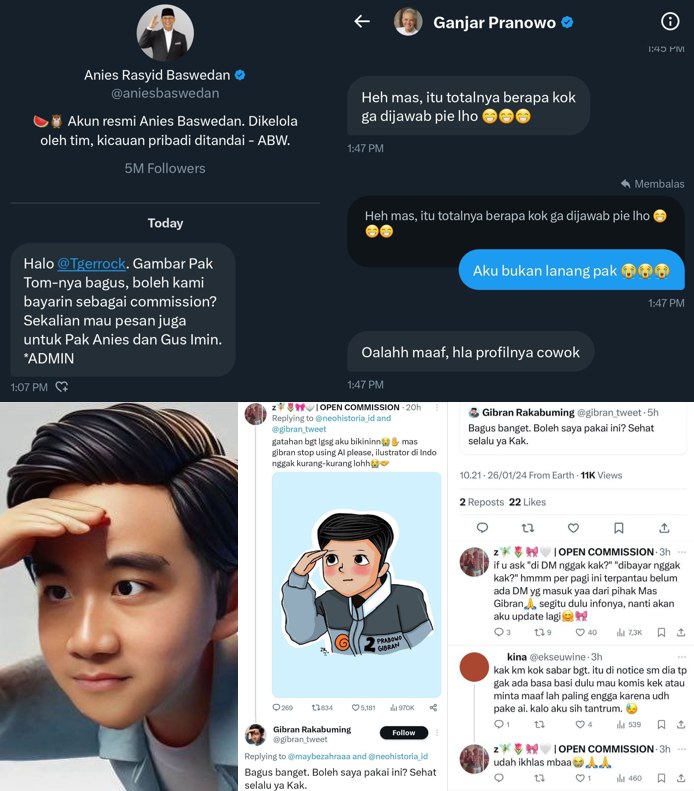 UGM_FESS's tweet image. Politik! 
Woiya! Tau gk, di komunitas artist, kalau ada yg fanart 01 DAN 03nya bagus, langsung dihubungi adminnya dan DIBAYAR! 

Dianggap komisi guys sebelum digunakan. Meskipun fanartnya dibuat secara sukarela.  
Yg bener aja? Untung dong? 
 
Gk kayak wakilnya 02  (cont..)