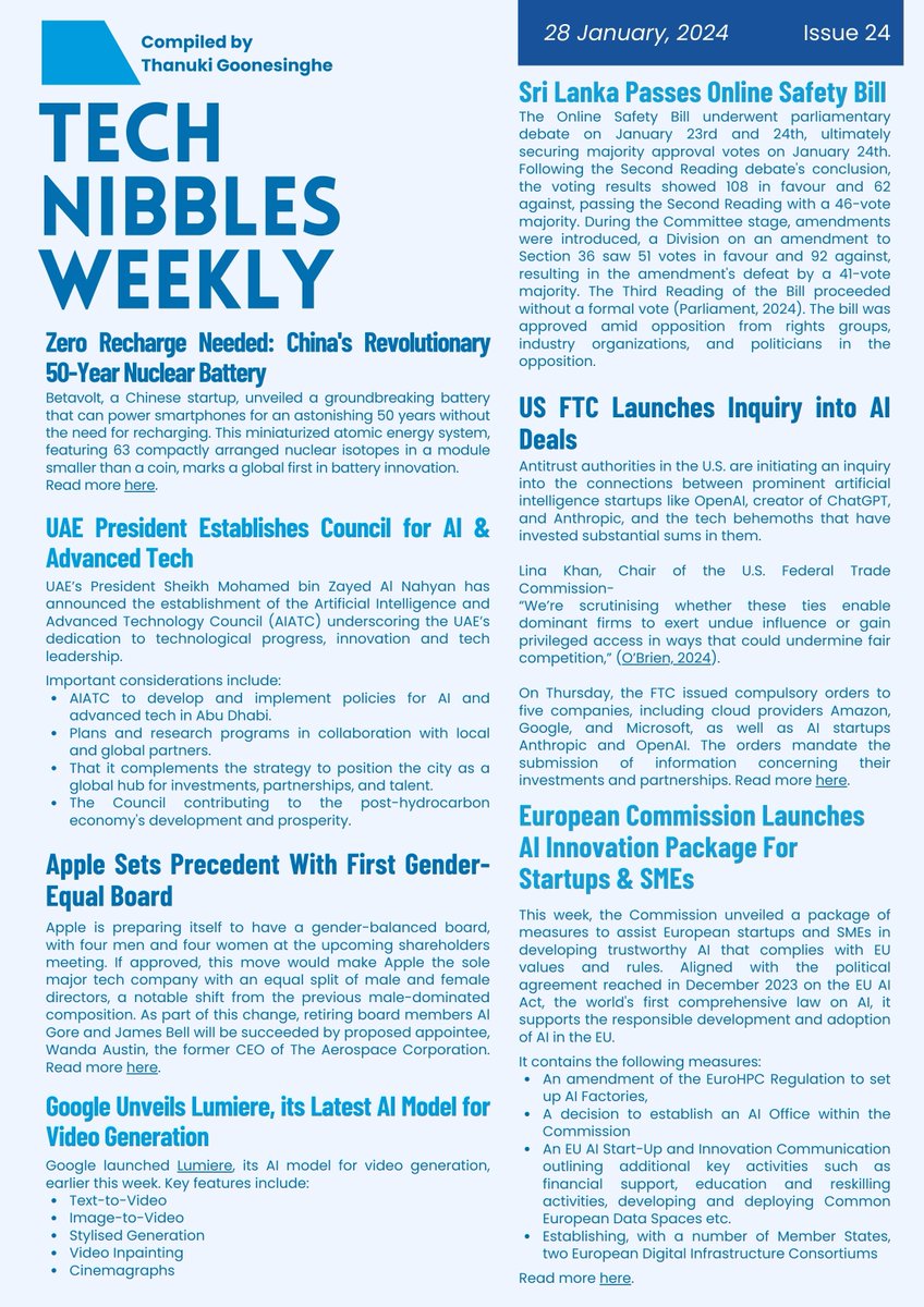 thanuki_g's tweet image. 📢 Tech Update.

Thrilled to share issue #24 of my newsletter - ‘Tech Nibbles Weekly’! ✨ 

Discover handpicked tech highlights for the week and stay informed and up-to-date on all things tech with me. 🤖

#TechNews  #TechCommunity #technibblesweekly #newsletter