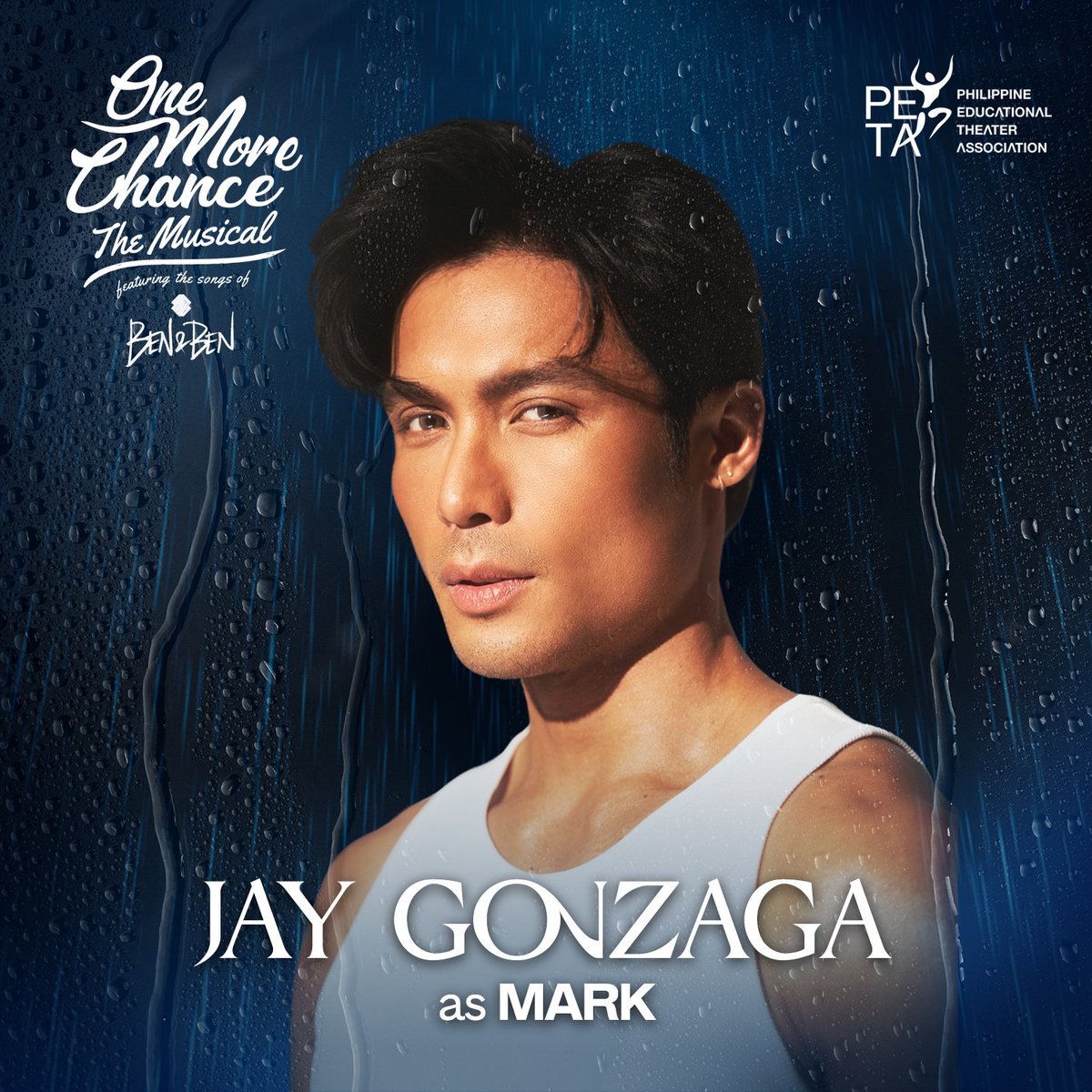 petatheater's tweet photo. THE MOST AWAITED CAST REVEAL IS HERE!💙 Presenting #PETAOneMoreChance, The Musical's MARK!💫

Jay Gonzaga is Mark, role previously played by Derek Ramsay in Star Cinema’s “One More Chance” (2007). https://t.co/nHaCKTPMOG