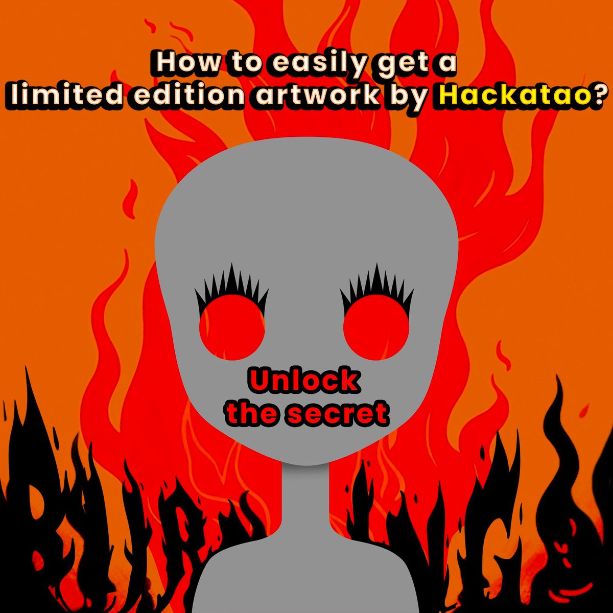 Raamieel's tweet photo. Unlock the Secret 😱 How to easily get a limited edition artwork by @Hackatao ? 🤫

Hackatao is releasing 2 new Artworks in special edition of 23 through an easily accessible burn mechanism 🔥

In this thread, we will see how to get one 🧵👇 https://t.co/27E0QS5xvT