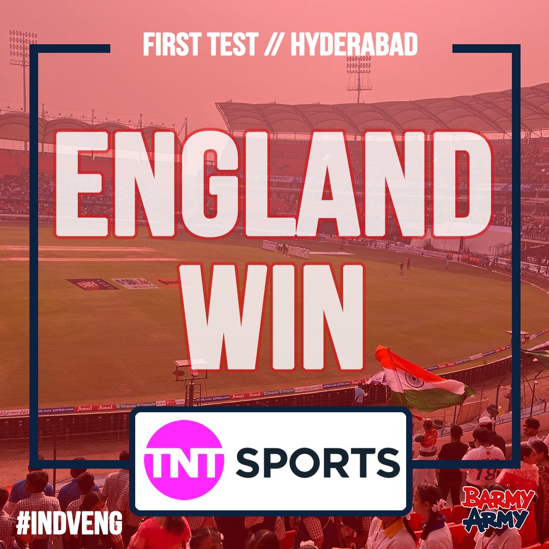 WHAT. A. WIN. Simply incredible from England 👏👏👏 Watch #INDvENG LIVE on @cricketontnt and @discoveryplusuk 📺