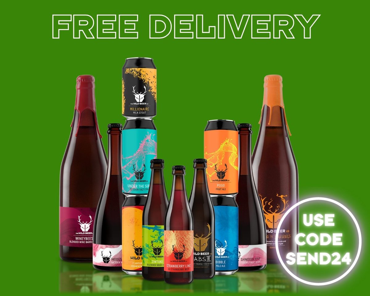 📣 Hurry, time's running out! Enjoy FREE DELIVERY on all Wild Beer orders, but only until midnight. Don't miss out on the chance to savour exceptional craft brews at your doorstep. Use code SEND24 at checkout. 🍻 Link in Bio #CraftBeer #FreeDelivery #LastChance