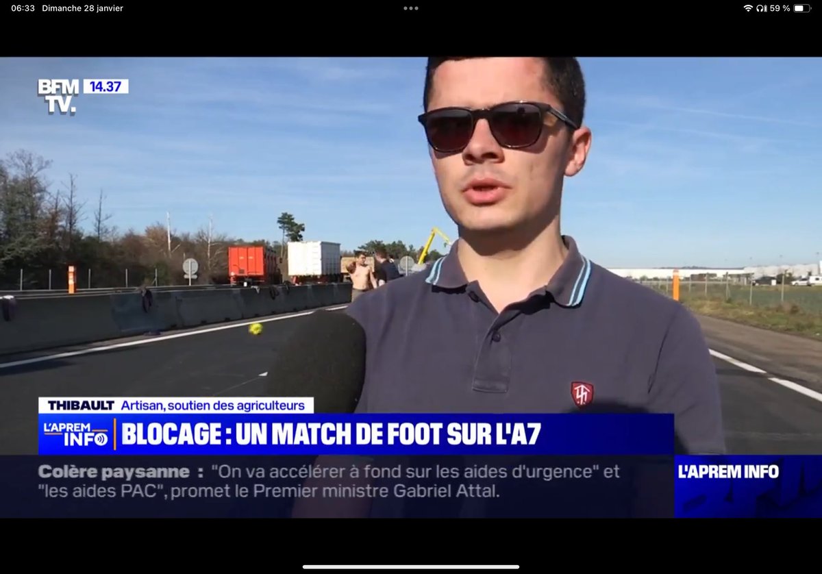 landofhop's tweet photo. Et sinon @BFMTV ? 
Un petite précision sur la marque du polo de ce « jeune agriculteur » ? https://t.co/nMxH8VyObP