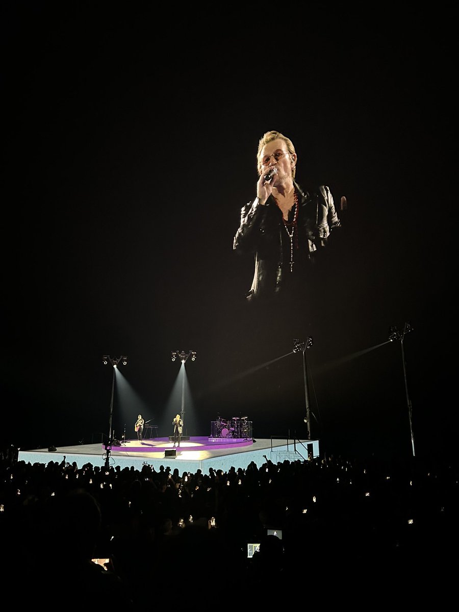 Bono tells crowd in Vegas tonight that freedom is “A word we’re holding onto very tightly.” To huge cheers at the Sphere, he says, “America always felt like the land of the free, so don’t let anyone take those freedoms away from you.”