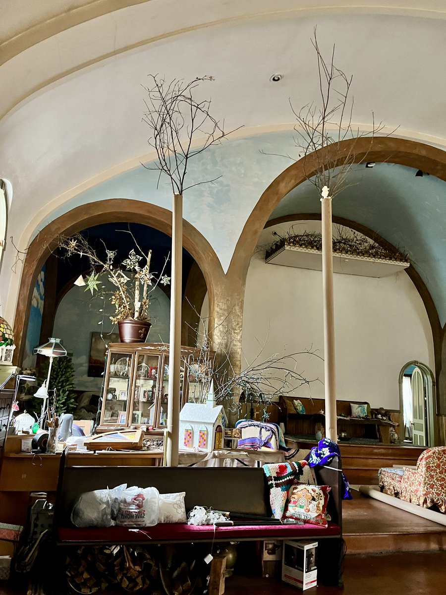 the1870studio's tweet photo. Creating 20’ tall paper mache trees in our church home is a process. https://t.co/rh2mguiN14