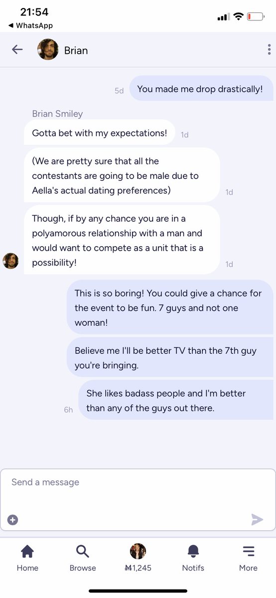 When you try to convince people who bet against you coz you’d be the best contestant by far.. 
#badass #betonlove <a href="/ManifoldMarkets/">Manifold</a> <a href="/Aella_Girl/">Aella</a>