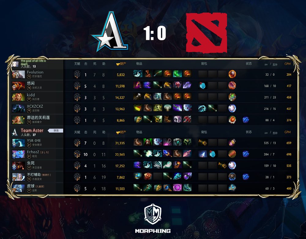 Aster 1:0 Death
We won the first game for our ESL one Birmingham qualifier, let’s keep it up and do our best. 
Good game well played.