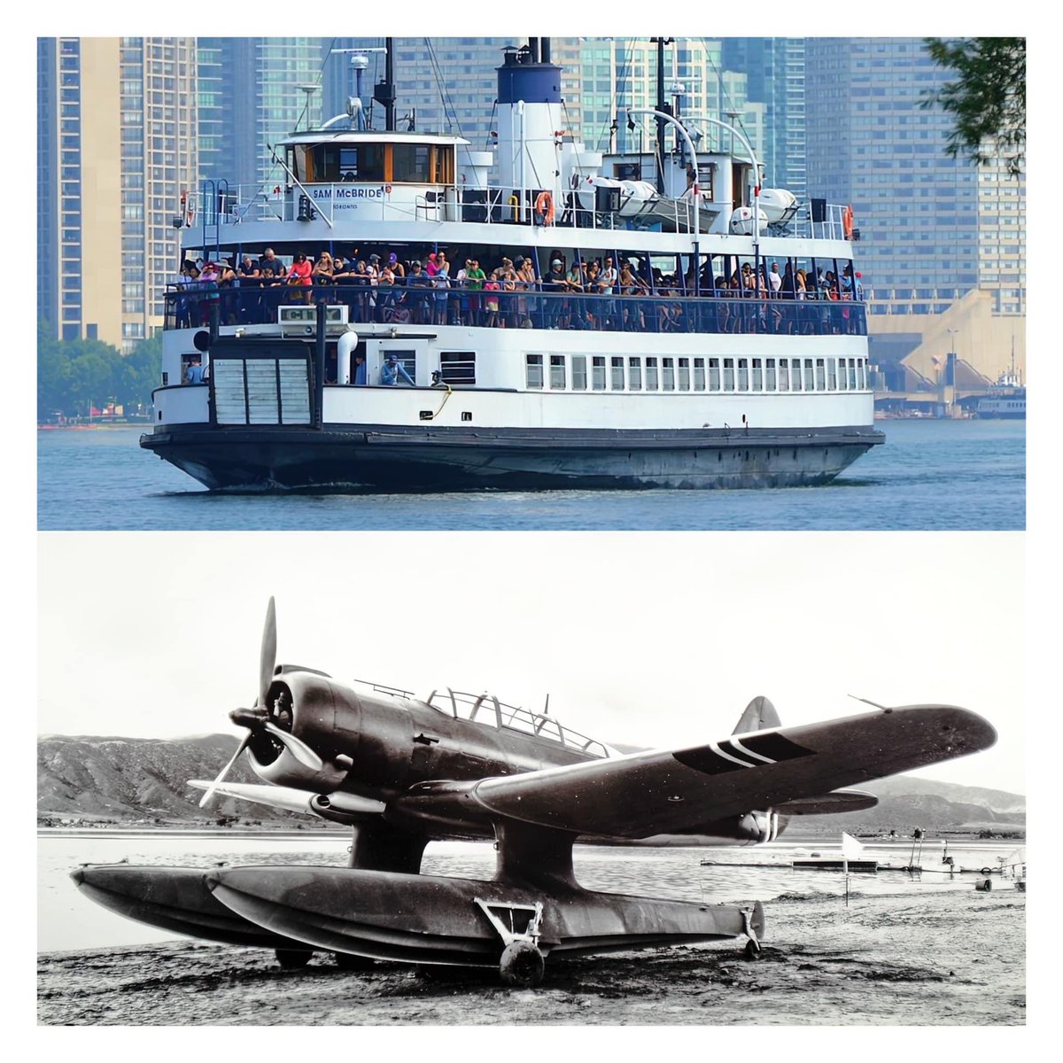 The Toronto ferry, Sam Mcbride, commenced service in 1939. In June, 1941 a Norwegian Northrop N-3PB plane crashed into the top deck of the ferry, killing both Norwegian Air Force pilots. At the time the Norwegian Air Force was based in Toronto at Toronto Island Airport (cont)