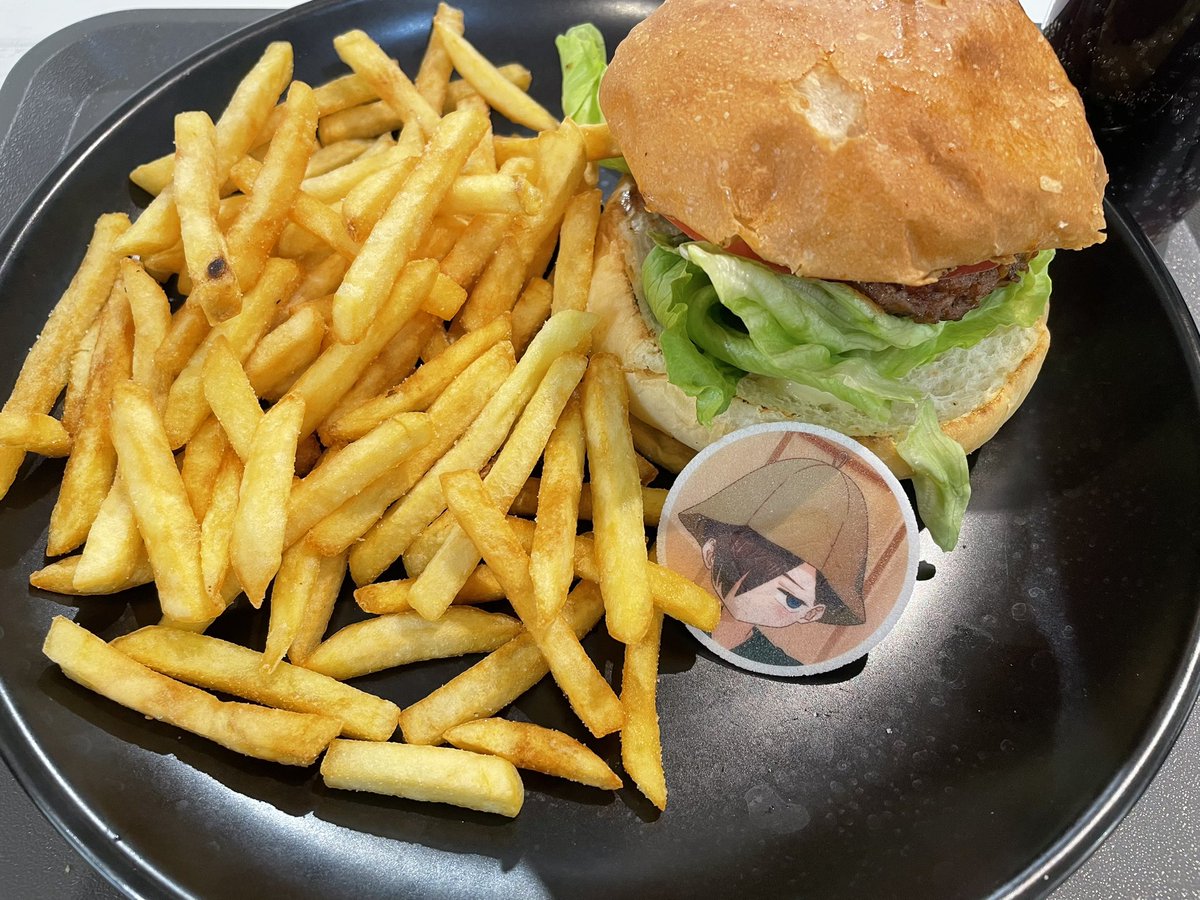 「ハンバーガー食べましたー美味しかったです#僕ヤバ 」|まじぱんのイラスト