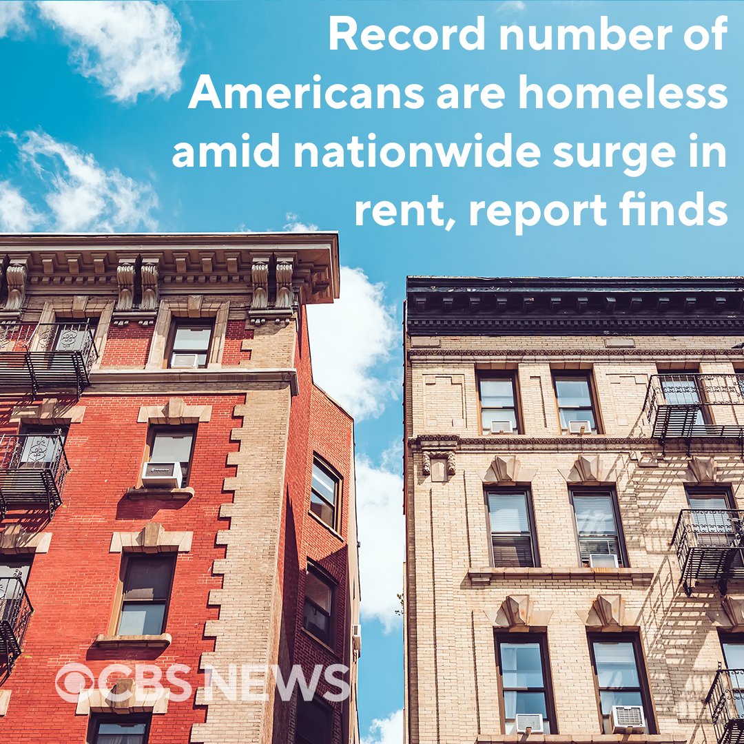 Roughly 653,000 people reported experiencing homelessness last January, up roughly 12% from the same time a year prior and 48% from 2015. That marks the largest single-year increase in the country's unhoused population on record, Harvard researchers said. cbsn.ws/47RT5Pi