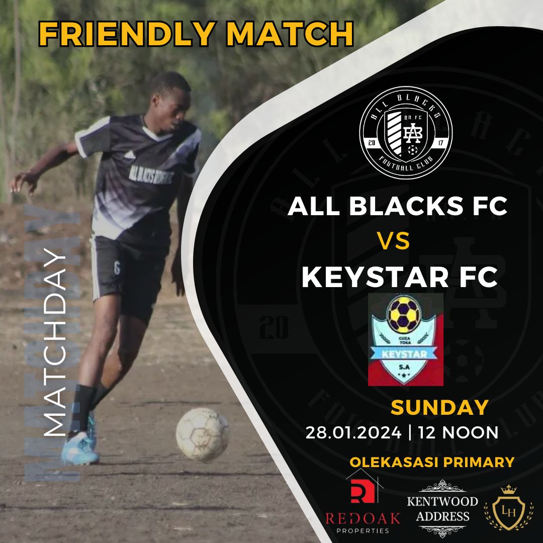 Today we face off na Keystar FC Rongai at Olekasasi Primary at 12 NOON... @AllBlacksKenya for life 
USIKOSE!!! #SundayFootball #FKF #KajiadoCounty #Kajiado