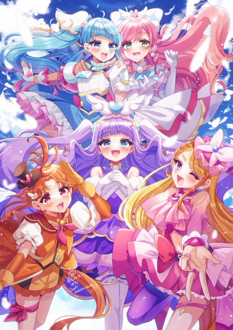 プリキュア最終回イラストシリーズこう見るとちゃんと画力が成長しているようで安心した 