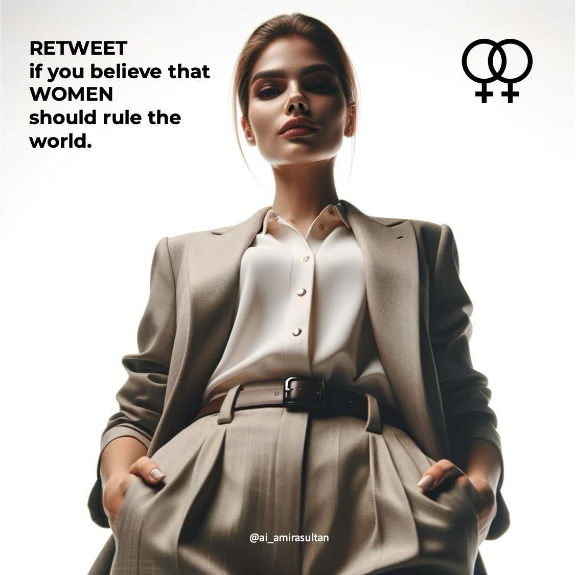 RETWEET if you agree it's time for women to take the lead! Let's embrace female supremacy and create a world where women rule.