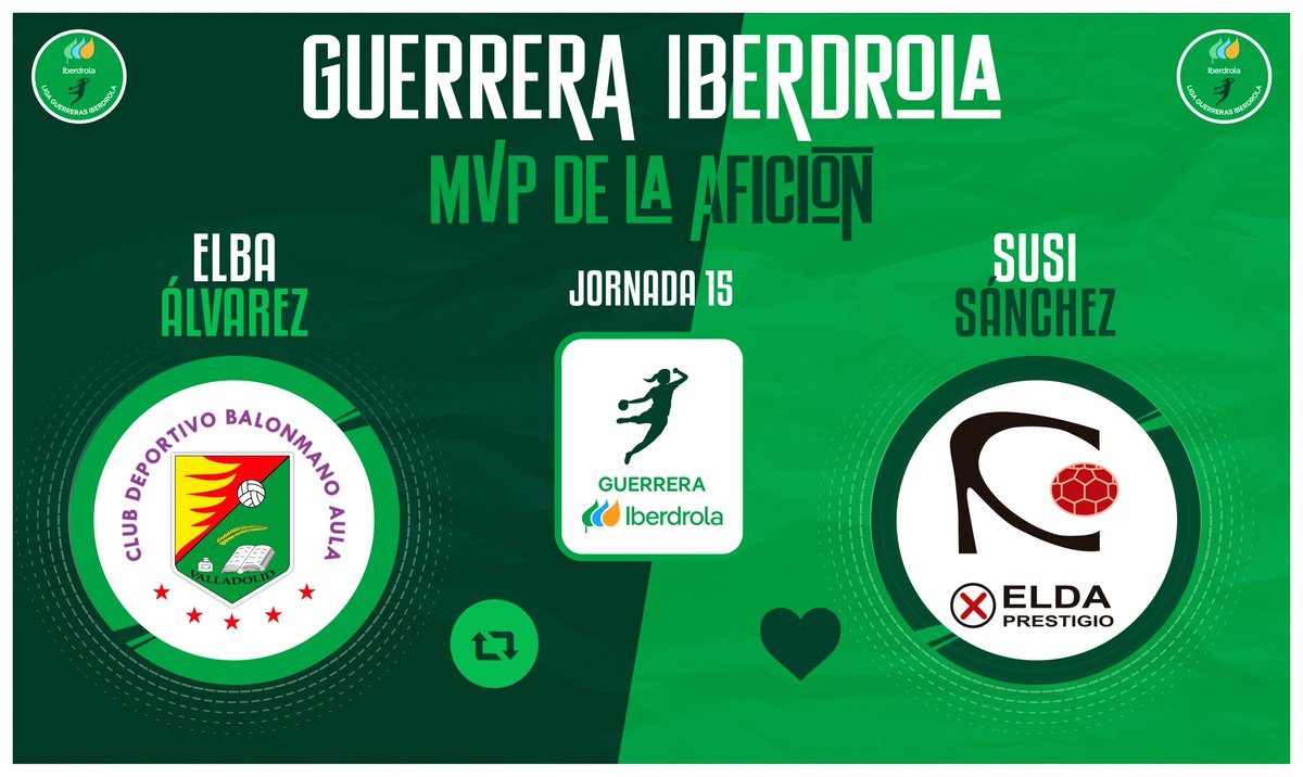 ⭐️#GuerreraIberdrola - Jornada 15 🆚 @BmAulaCultural : @elda_prestigio ♻️ RT: @elbaat_11 ❤️ Me gusta: @SusiSnchez12 #SheLovesHandball #LigaGuerrerasIberdrola