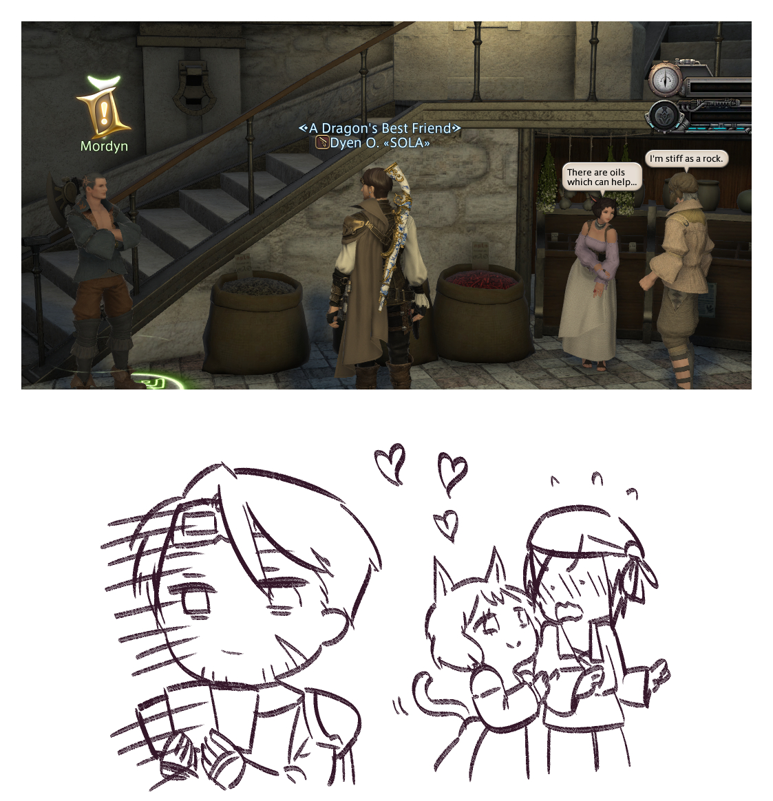 My brother in Hydaelyn, must you choose this location to play card... MY SON HAS TO LISTEN THEIR UNHINGED CONVERSATION WHILE HE PLAY THE CARD...