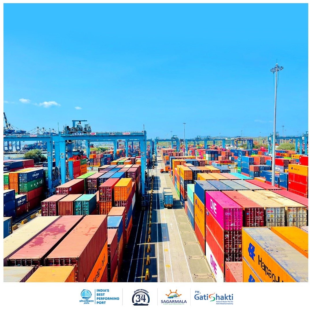 Behold the mesmerizing symphony of colorful containers at JNPA, elegantly stacked to perfection, painting a picture of organized efficiency against the dynamic backdrop of port operations.

#ShotAtJNPA #Containerharmony #JNPAViews #ShotAtJNPA #JNPAViews