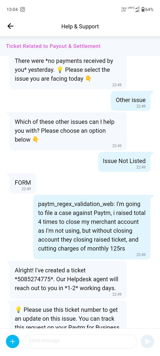 Noobmas690's tweet photo. It says 1-2 working days
And @Paytm @Paytmcare @PaytmBusiness says 24*7 customer support, worst support and there IVR support is too bad https://t.co/8l13J3Zp8d