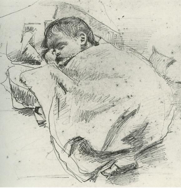 W. B. Yeats died in France on 28 January 1939, 85 years ago. His dad, John Yeats, sketched him when he was born, 159 years ago