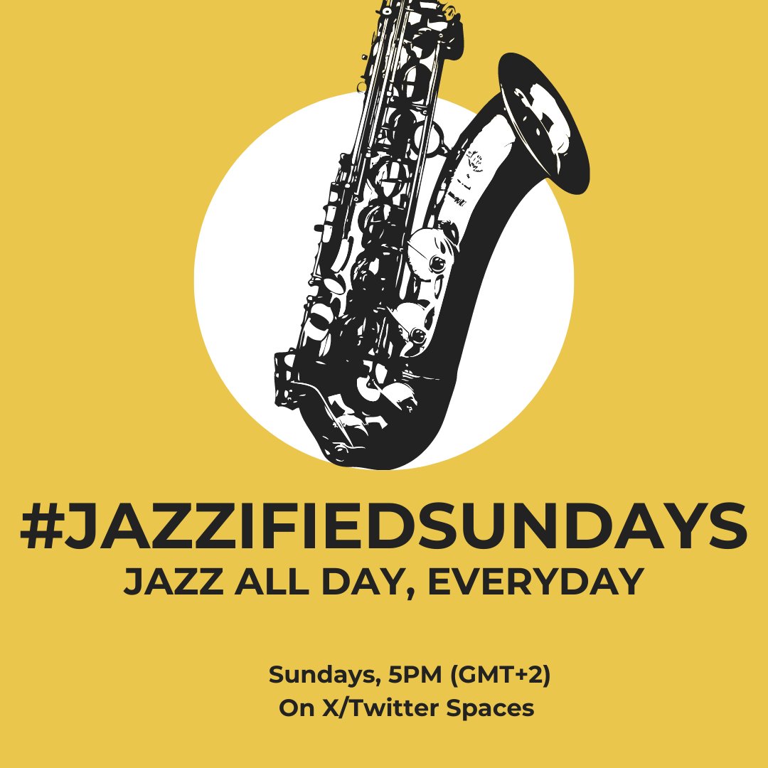 🎷 Excited for #JazzifiedSundays! 

🎶 Join me this evening at 5 PM on Twitter/X Spaces for a soulful journey through Jazz, Blues, and Soul music.

Hit the 🔗x.com/i/spaces/1vaxr…  to join the fun! 🎙️🎉 #JazzLovers #SundayJazzSounds #SundayEveningsSoundTrack