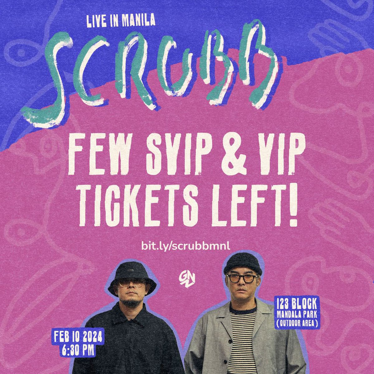 Few SVIP and VIP tickets remaining for SCRUBB: Live in Manila! Get yours before it’s gone. 

🎟️ to <a href="/scrubbband/">scrubb</a>’s debut show in the 🇵🇭 is available for purchase here: bit.ly/scrubbmnl