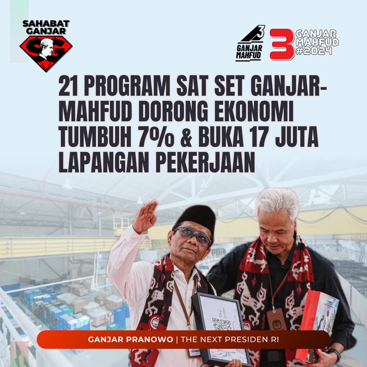 21 Program sat set Ganjar-Mahfud dorong ekonomi tumbuh 7% dan buka 17 juta lapangan pekerjaan

#SahabatGanjar #GanjarPranowo #Ganjar #MenangkanGanjar #GenerasiGotongRoyong