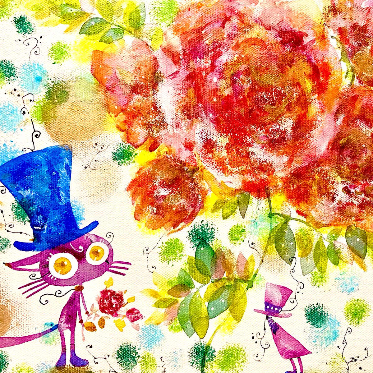 「君を愛しています 」|ほんだ猫 (不思議風景と猫を描くぶるべり)のイラスト